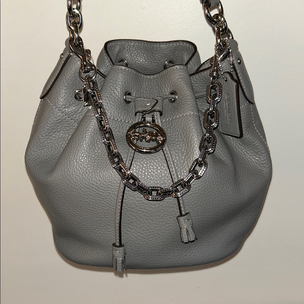 Coach Elle Pebble Leather Drawstring Bag, NWT